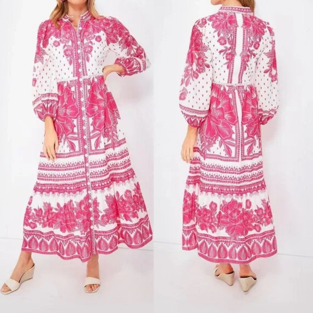 Floral Red and White Women's Dress